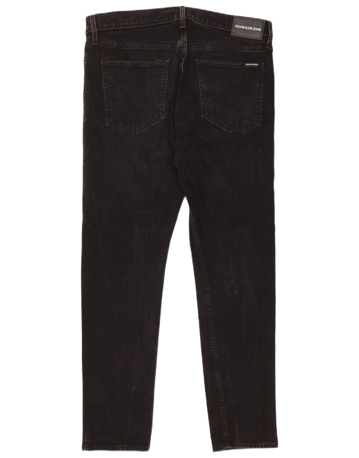 Calvin Klein Herre Slim Jeans W36 L32 Sort Bomuld