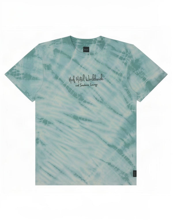 HUF Herre grafisk T-shirt Top Medium Blue Tie Dye Bomuld