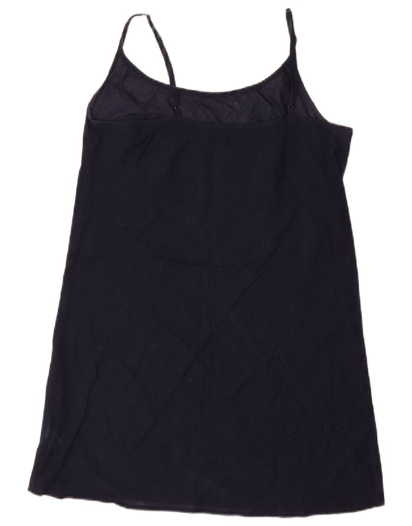 Vintage Dame Slip Dress UK 10 Small Navy Blue Cotton