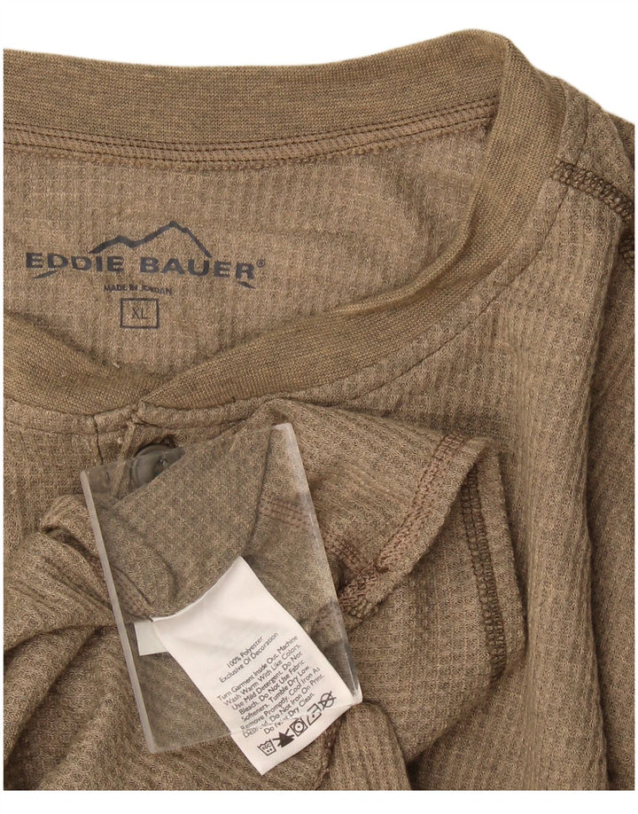 Eddie Bauer Herre Top Langærmet Stor Beige Polyester