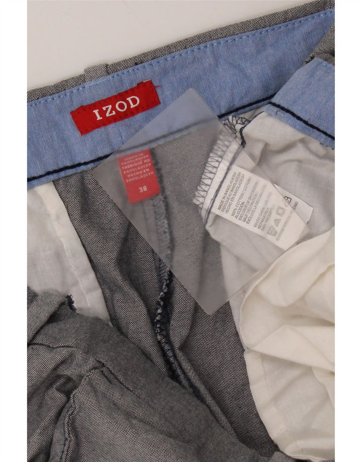 Izod Chino Shorts til mænd W38 XL Grå bomuld