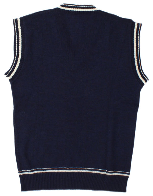 Vintage Mens Vest Tank Top Medium Navy Blue