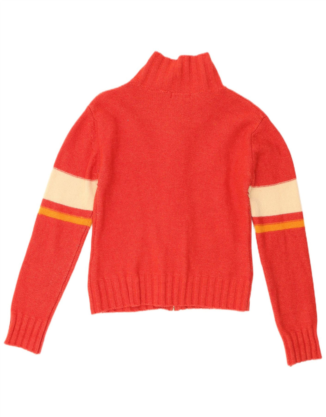 Asics Dame Cardigan Sweater UK 10 Small Red Colourblock Lammeuld