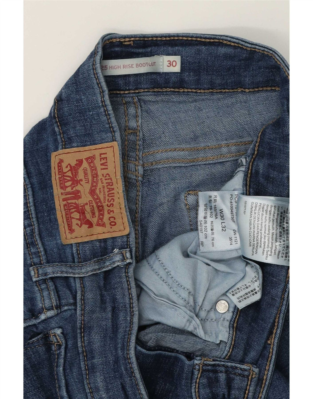 Levi's Dame 725 High Rise Bootcut Jeans W30 L32 Blå Bomuld