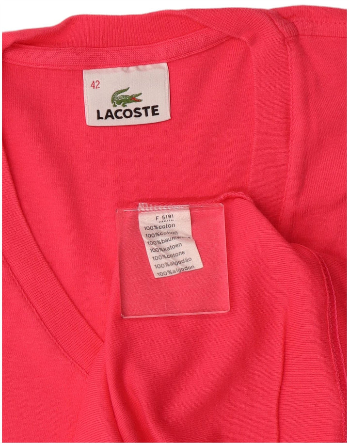 LACOSTE T-shirt top til kvinder størrelse 42 Large Pink Bomuld