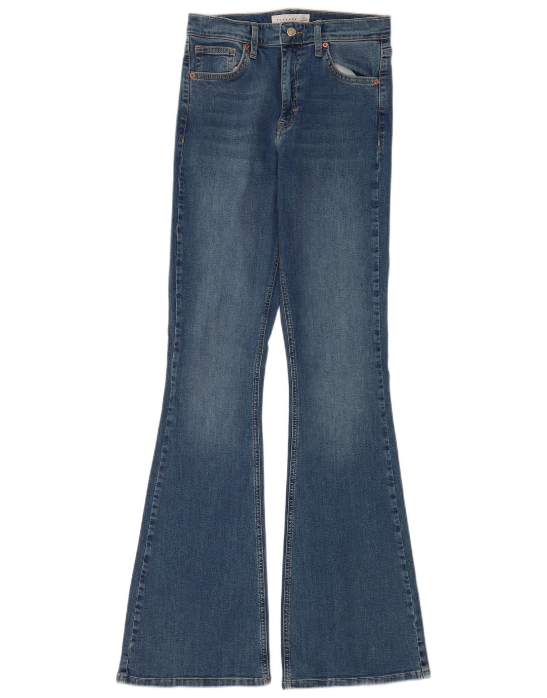 Topshop Dame Jamie Flared Jeans W28 L34 Blå Bomuld