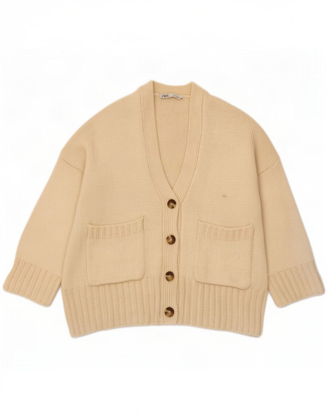 Zara oversized cardigan sweater til kvinder UK 10 Small Off White