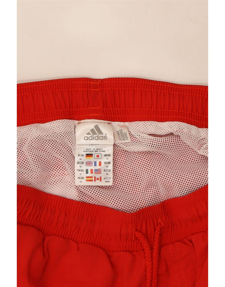 Adidas grafiske badeshorts til mænd, medium rød polyester
