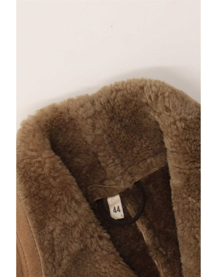 Vintage Dame Batwing Shearling Jacket IT 44 Medium Brown