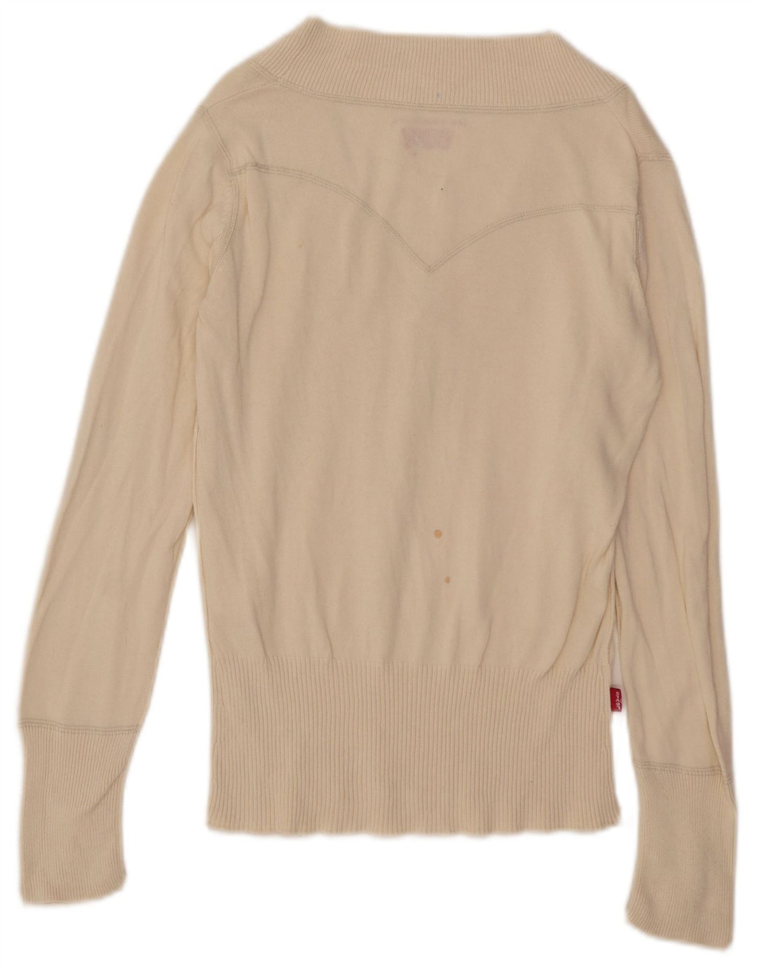 Levi's Dame V-hals sweater UK 12 Medium Off White