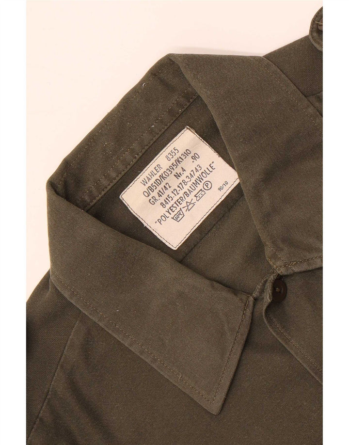 Vintage Herre Military Shirt Størrelse 41/42 Large Khaki Polyester