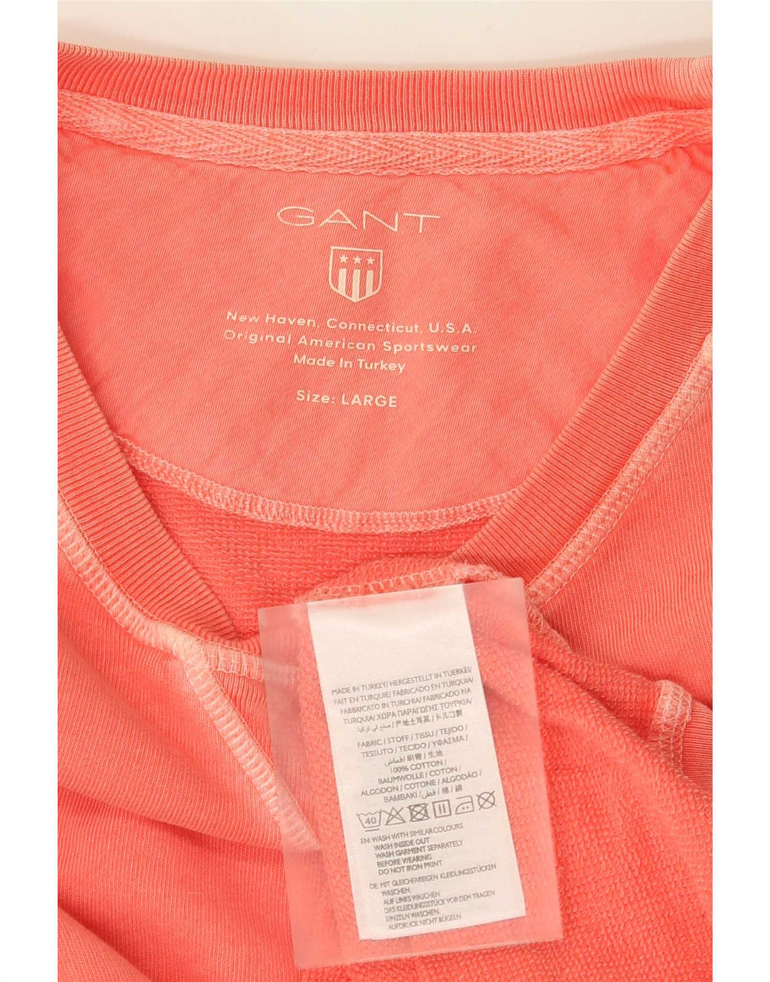 Gant Herre Top Langærmet Stor Pink Bomuld