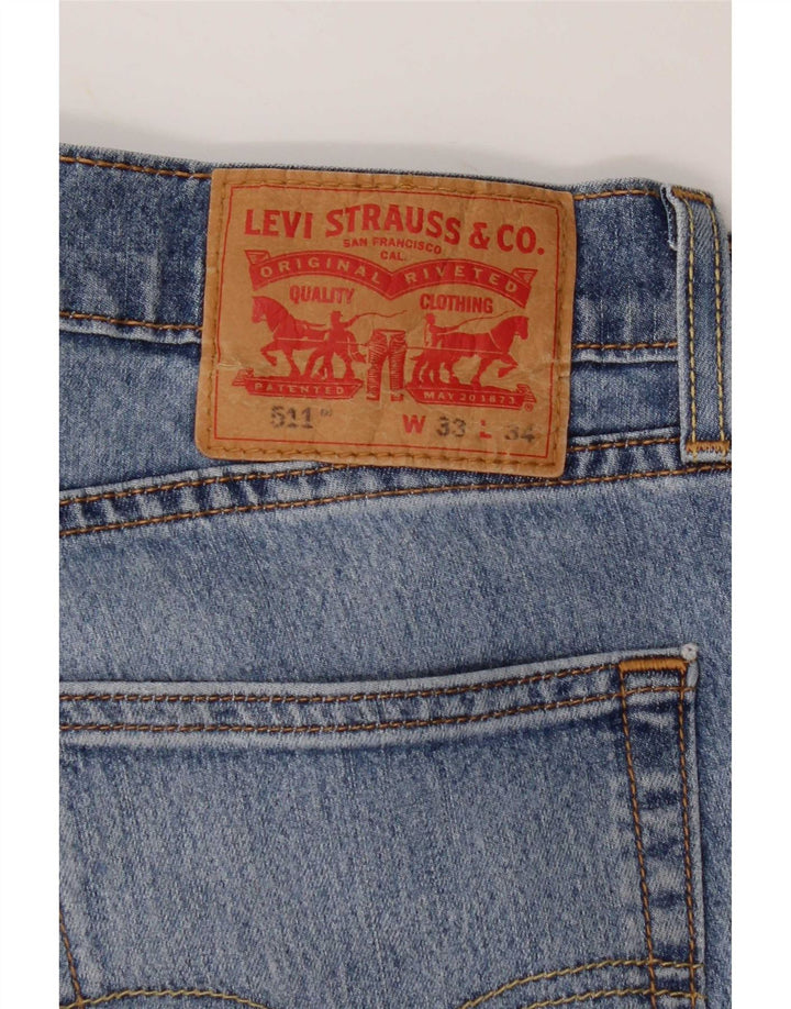 Levi's Herre 511 Slim Jeans W33 L34 Blå Bomuld