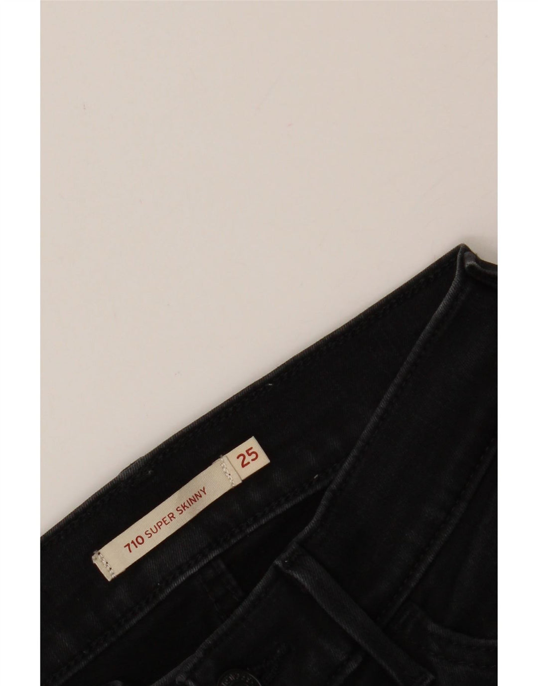 LEVI'S Womens 710 Super Skinny Jeans W25 L27 Black Vintage Levi's and Second-Hand Levi's from Messina Hembry 