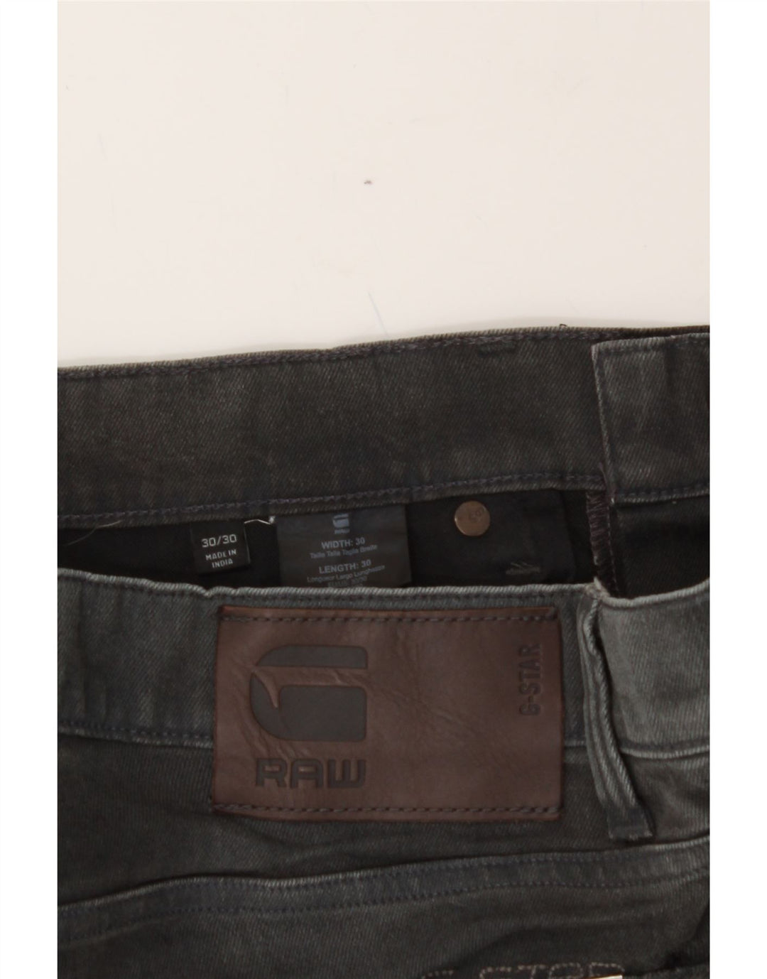 G-STAR Mens 3301 Slim Jeans W30 L30 Grey Cotton Vintage G-Star and Second-Hand G-Star from Messina Hembry 