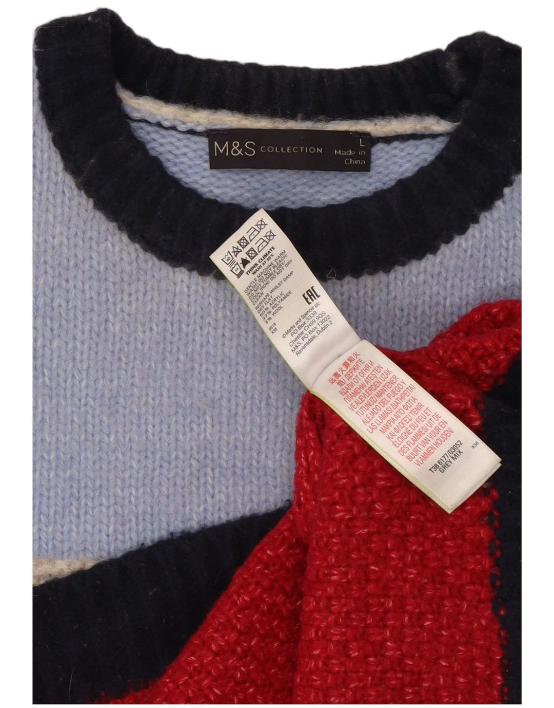 Marks & Spencer Dame sweater med rund hals DK 16 Stor Flerfarvet