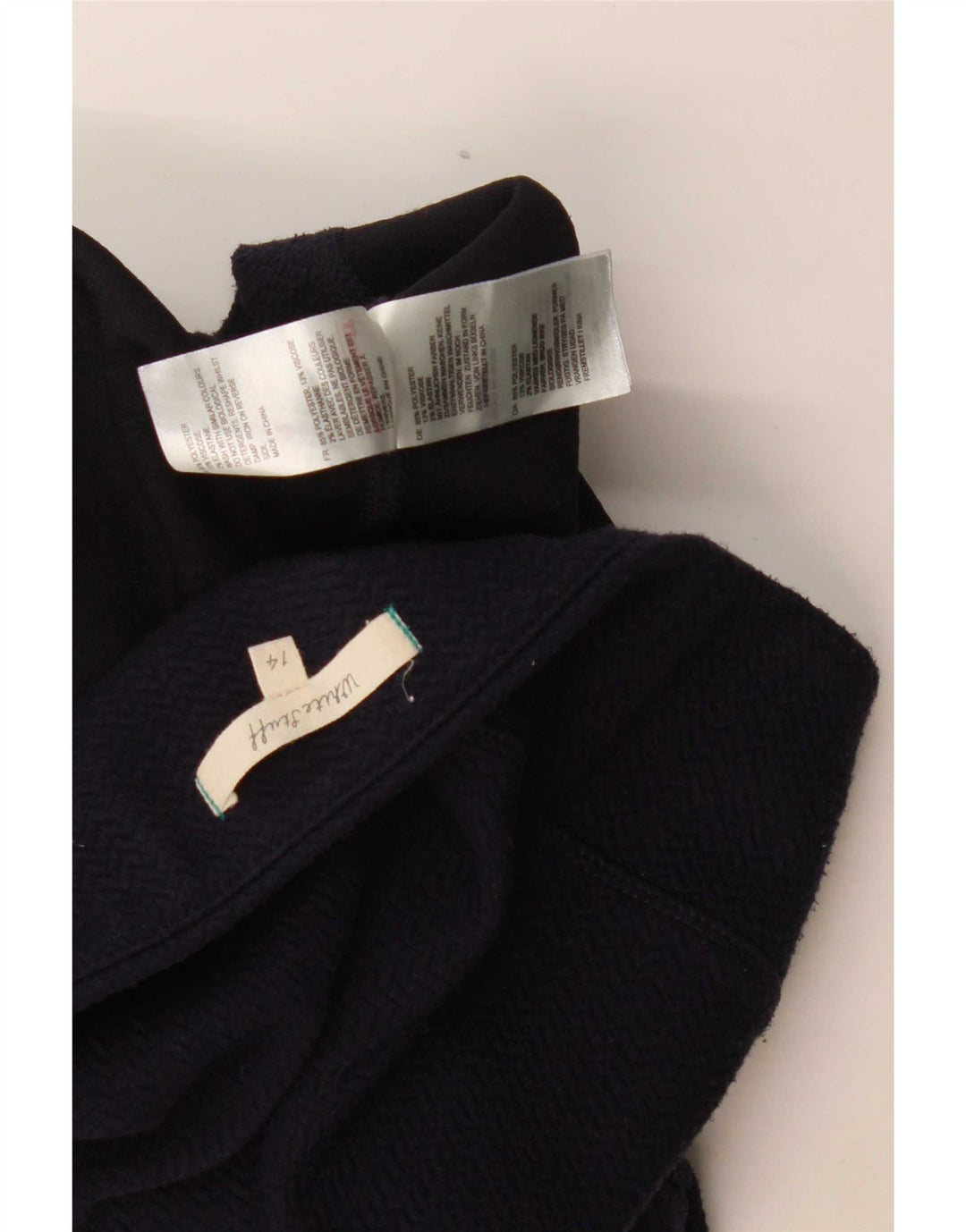 White Stuff Dame lige nederdel UK 14 Large W36 Navy Blue Polyester