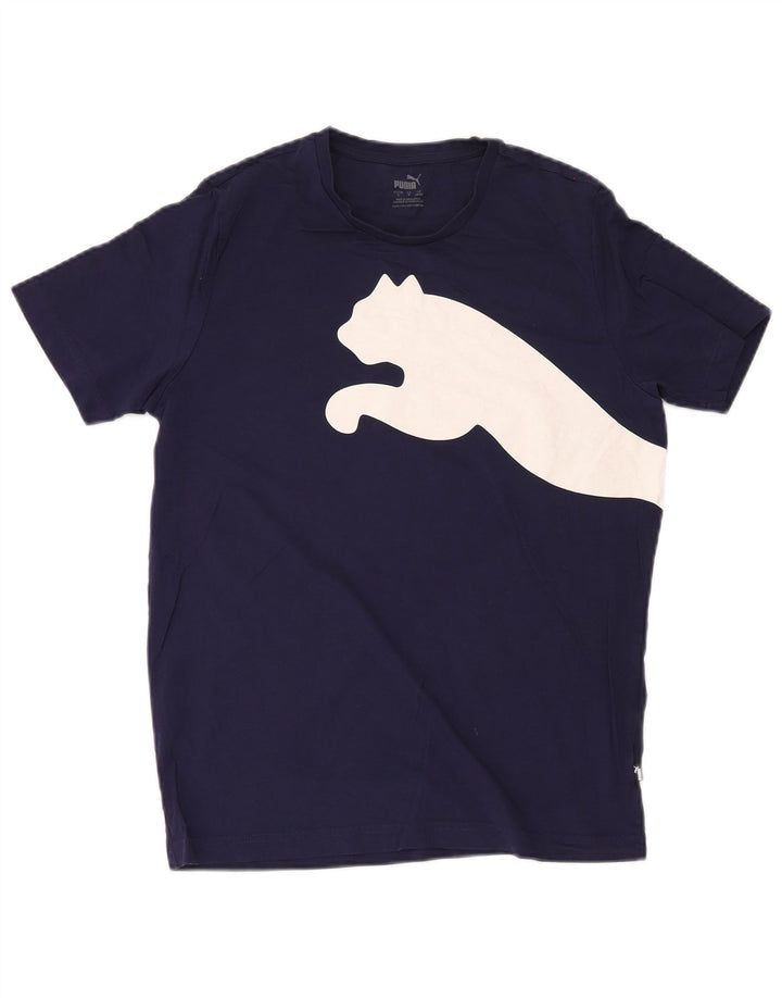 Puma Herre grafisk T-shirt top lille marineblå bomuld