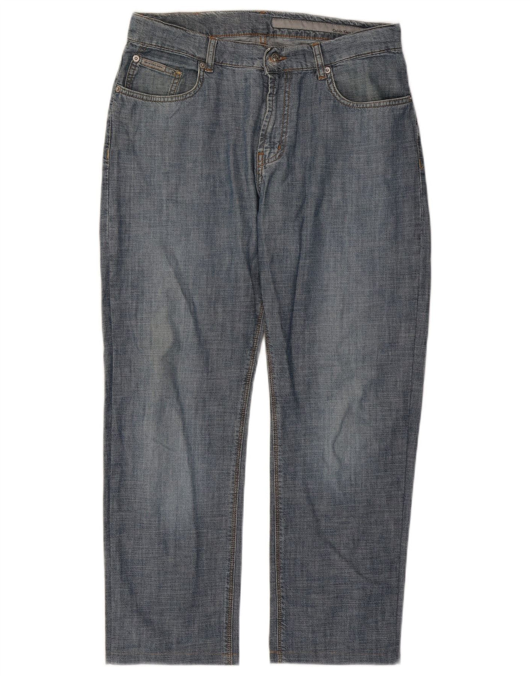 Calvin Klein Dame Straight Jeans W32 L27 Blå Bomuld
