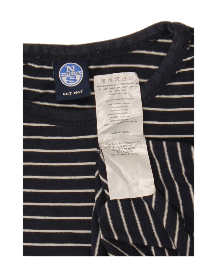 NORTH SAILS Mens T-Shirt Top Medium Navy Blue Striped Cotton Vintage North Sails and Second-Hand North Sails from Messina Hembry 