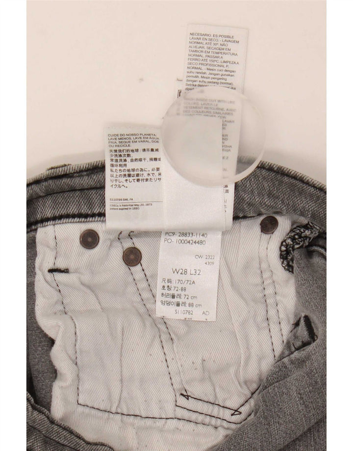 Levi's Slim Jeans til mænd W28 L32 Grå bomuld