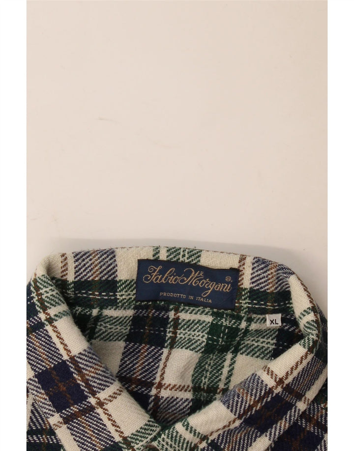 Vintage flannelskjorte til mænd XL flerfarvet ternet