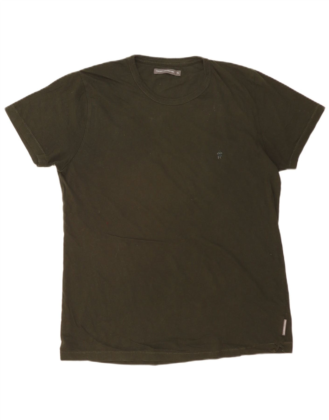 FRENCH CONNECTION Herre T-Shirt Top XL Khaki Bomuld