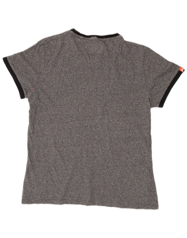 Superdry Herre T-shirt Top XL Grå Flecked Bomuld