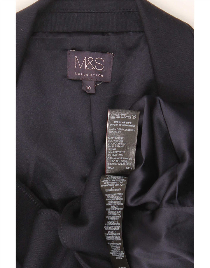 Marks & Spencer Dame 1 Knap Blazer Jacket UK 10 Small Navy Blue Viscose