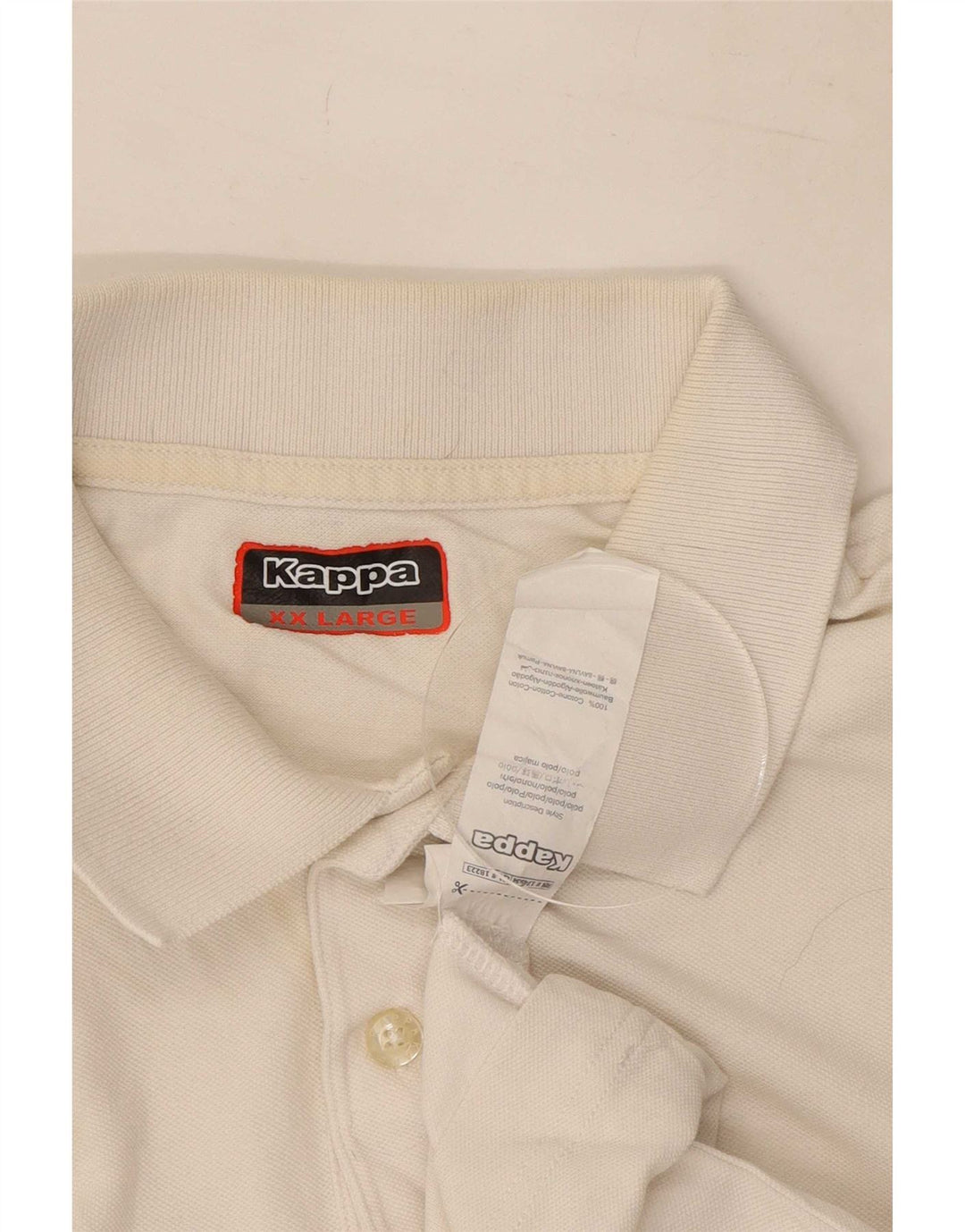 Kappa herre poloshirt 2XL hvid bomuld