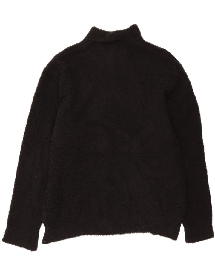 Zara Herre Polo Neck Fleece Jumper XL Sort Polyester
