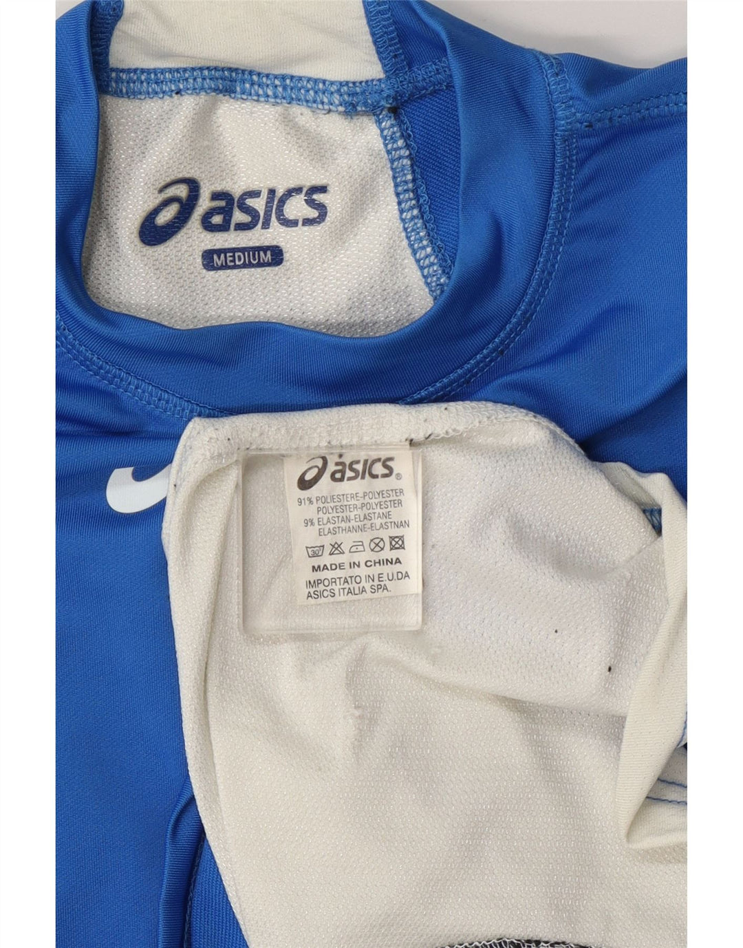 Asics Herre T-shirt Top Medium Blue Colourblock Polyester
