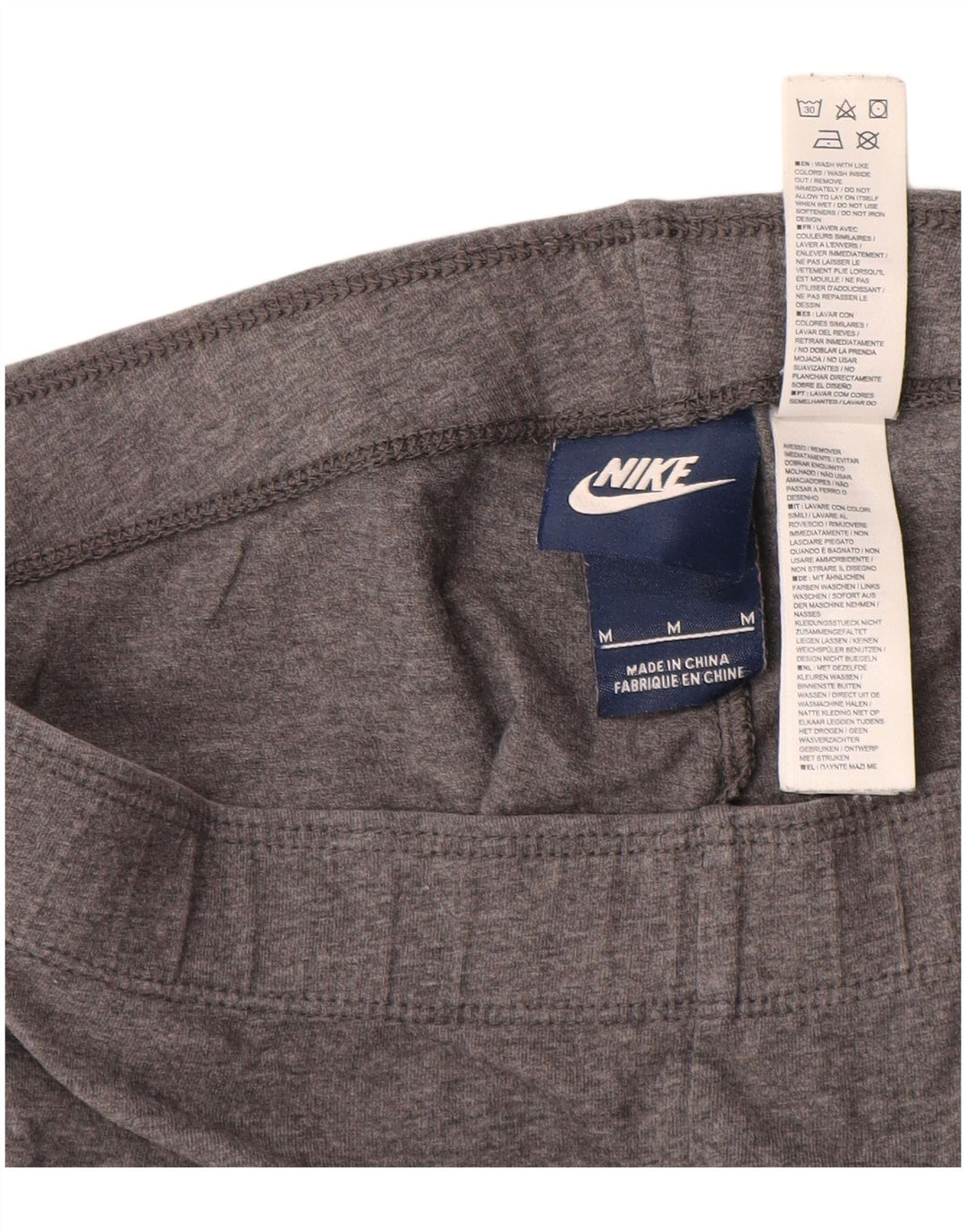 Nike Dame Grafiske Leggings UK 12 Medium Grey Bomuld