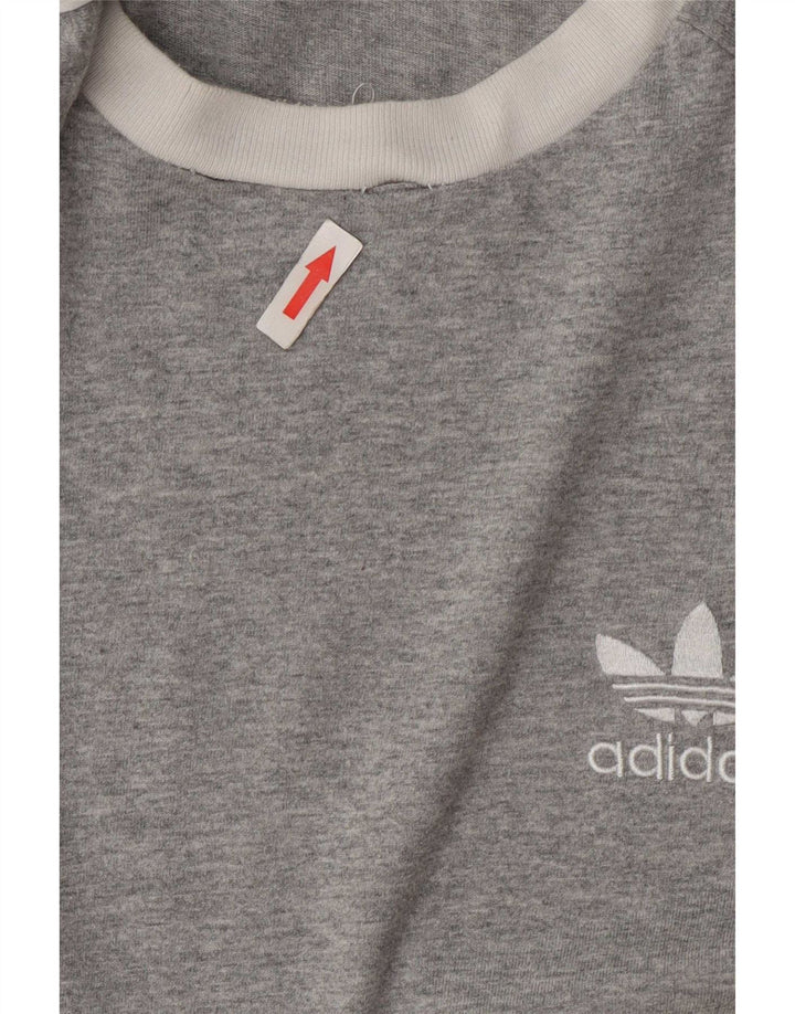 Adidas Herre T-Shirt Top Medium Grey Flecked Bomuld