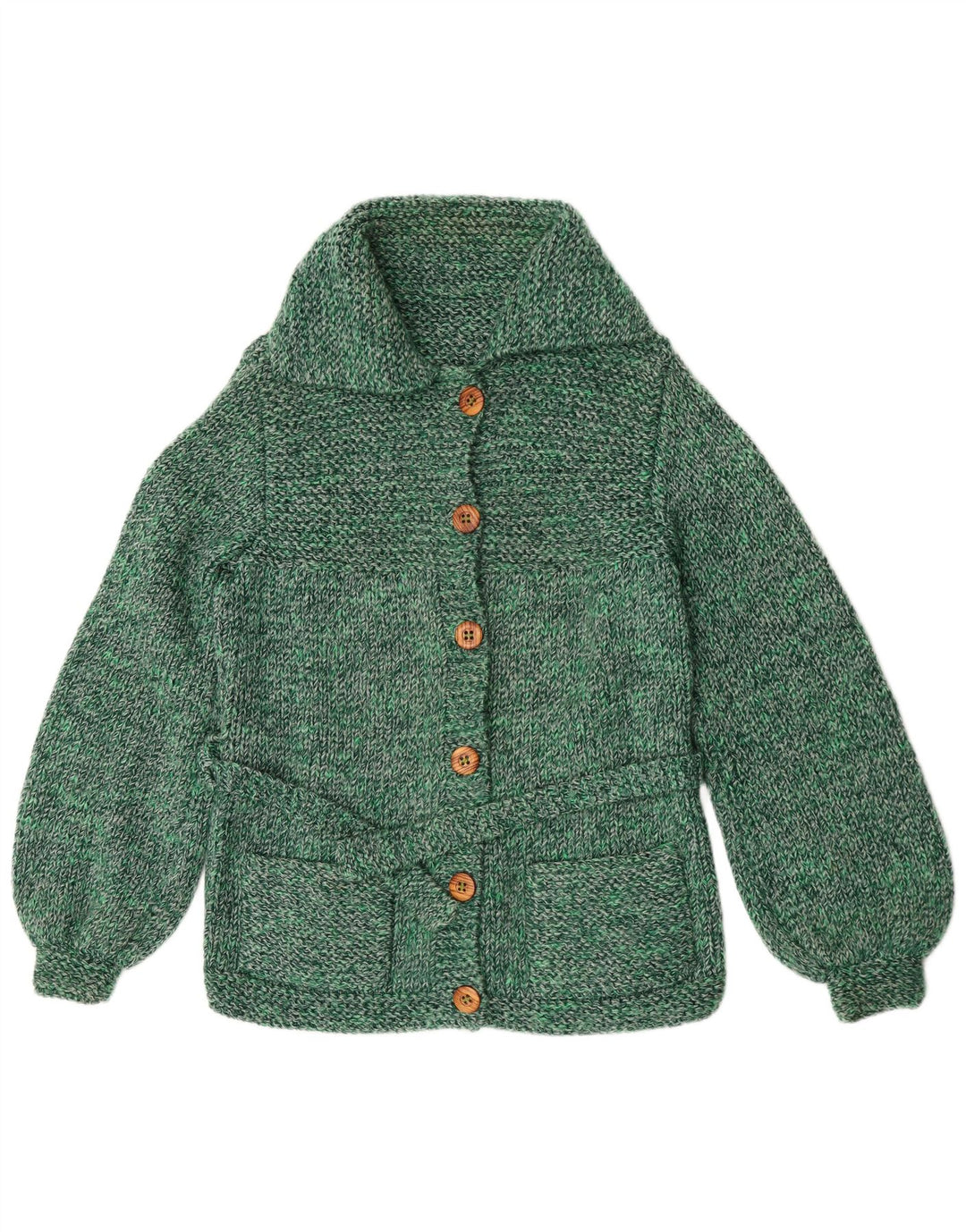 Vintage dame cardigan sweater UK 14 Medium Green Flecked