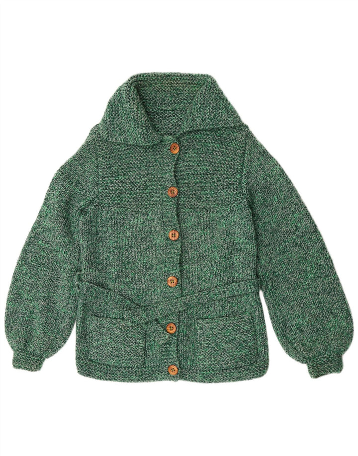 Vintage dame cardigan sweater UK 14 Medium Green Flecked