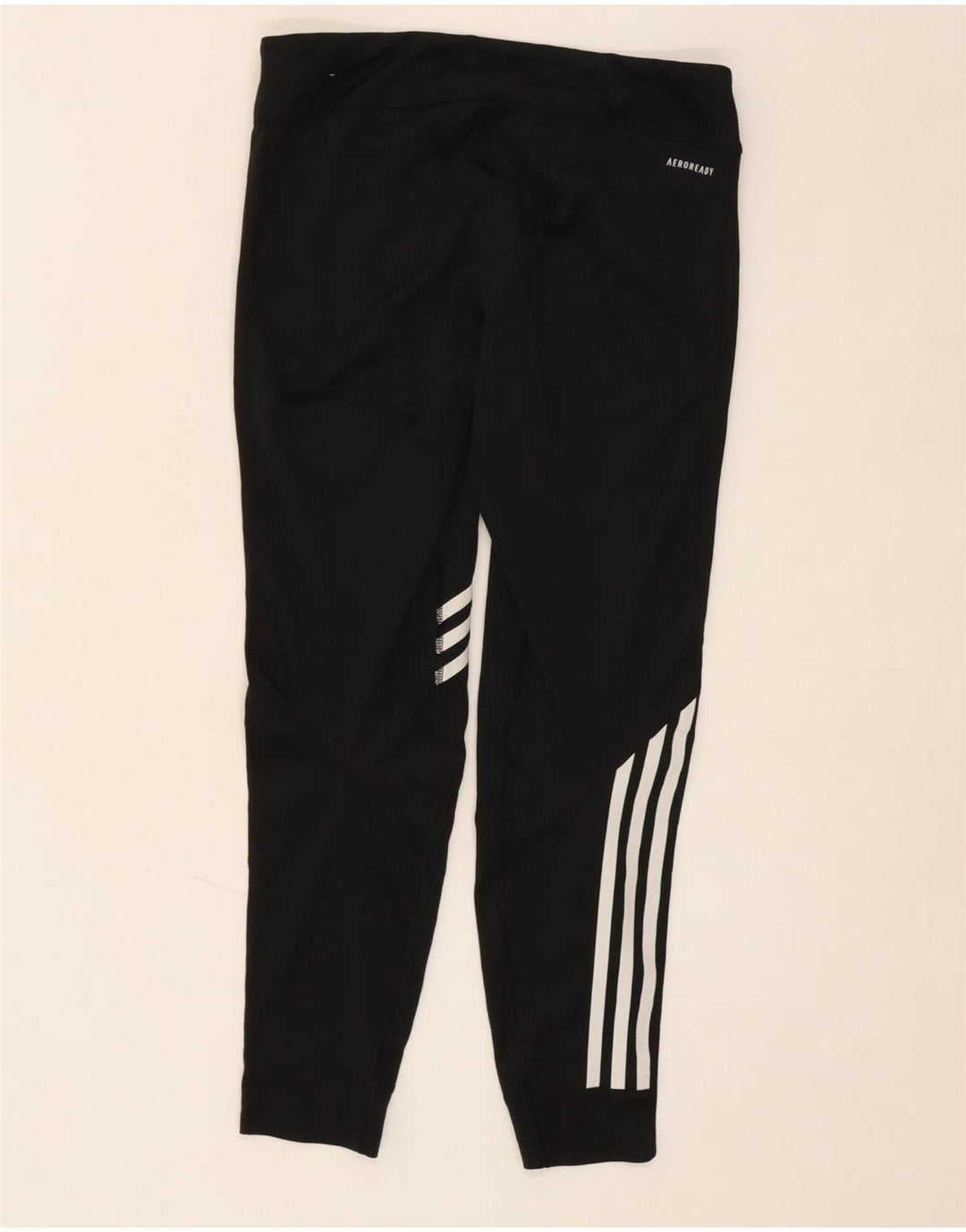 ADIDAS Womens Aeroready Crop Leggings UK 16 Large  Black Polyester Vintage Adidas and Second-Hand Adidas from Messina Hembry 