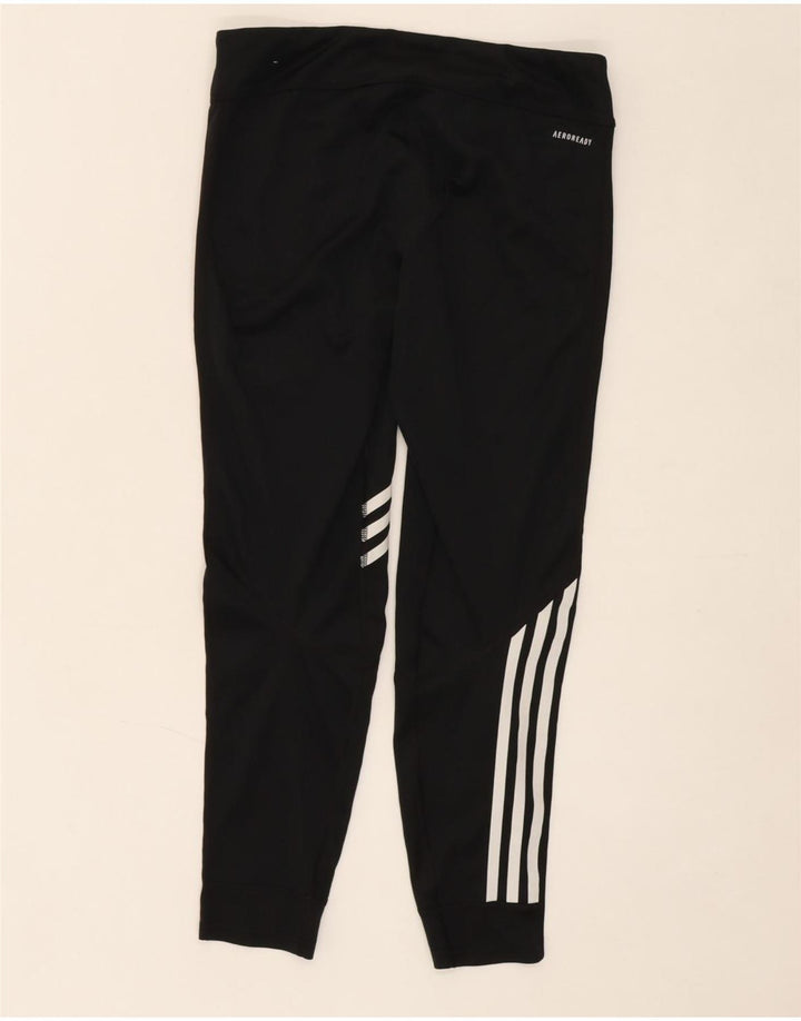 ADIDAS Womens Aeroready Crop Leggings UK 16 Large  Black Polyester Vintage Adidas and Second-Hand Adidas from Messina Hembry 