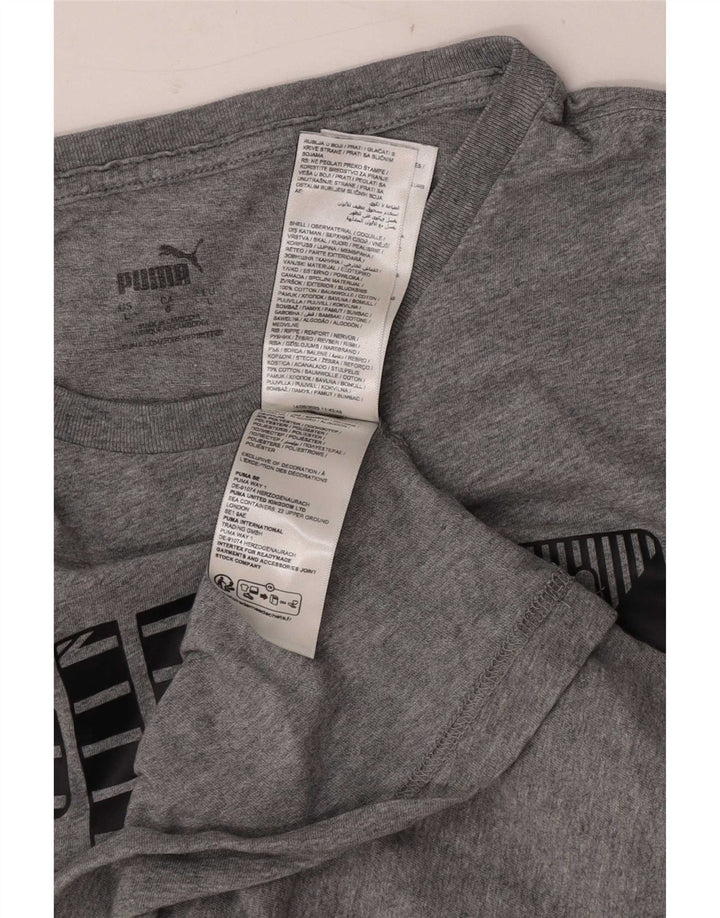 Puma Herre Grafisk T-Shirt Top Stor Grå Bomuld