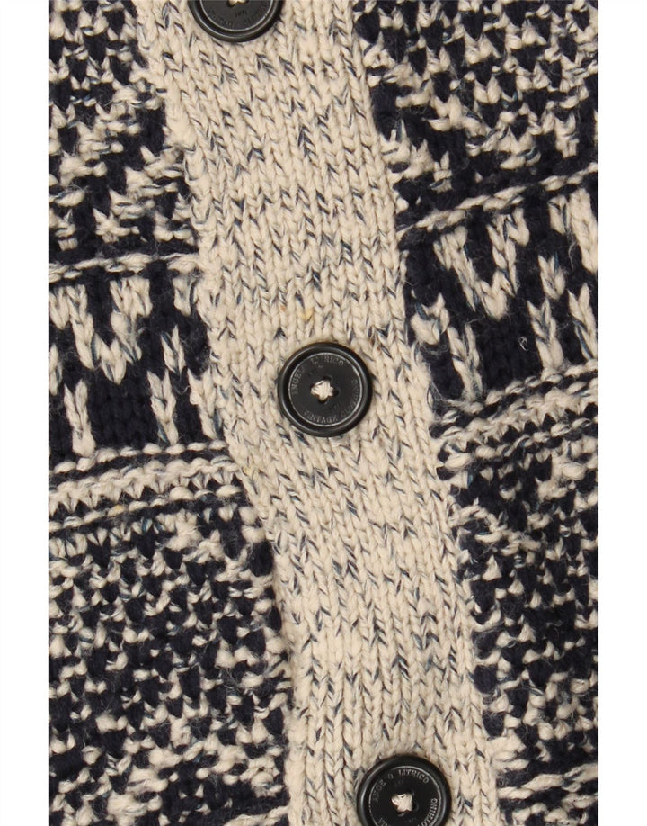 Angelo Litrico Herre cardigan sweater Medium Navy Blue Fair Isle Akryl
