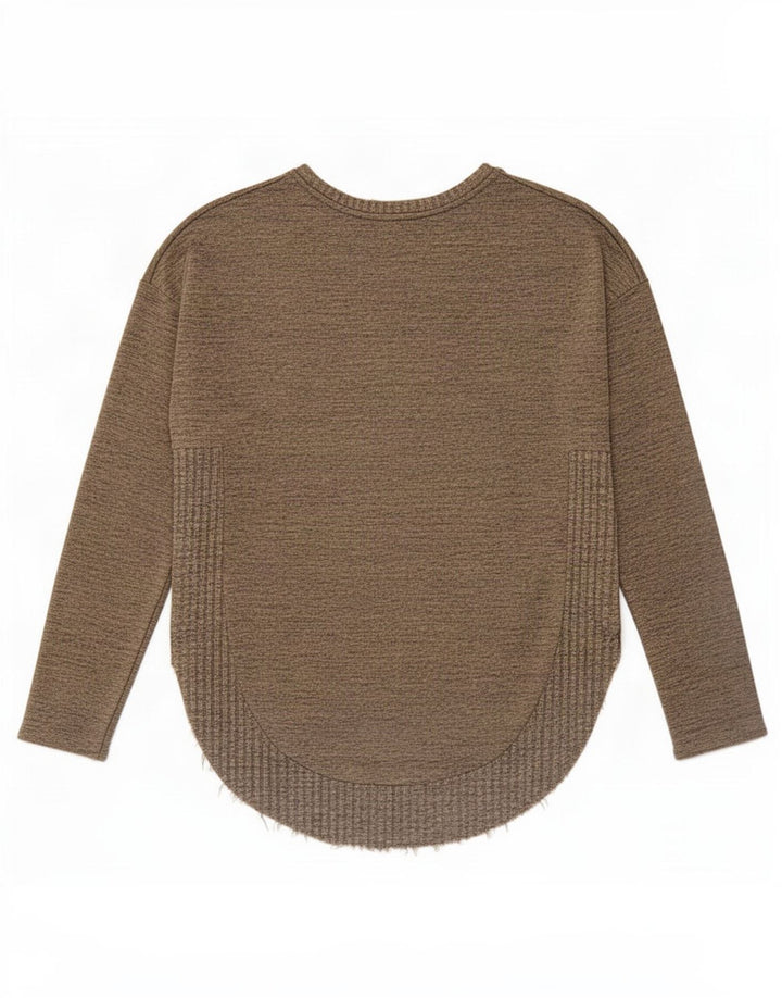 Zara Dametop Langærmet UK 14 Medium Beige Flecked