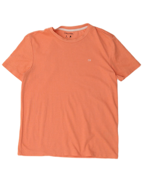 Calvin Klein Herre T-Shirt Top Medium Orange Bomuld