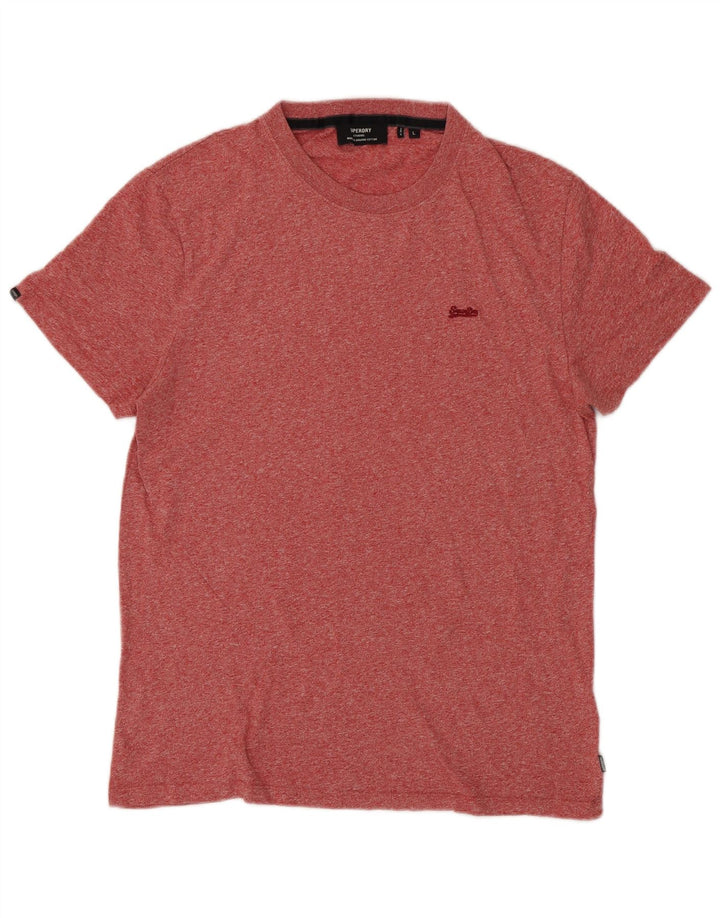 SUPERDRY T-shirt top til mænd, stor rød flækket bomuld