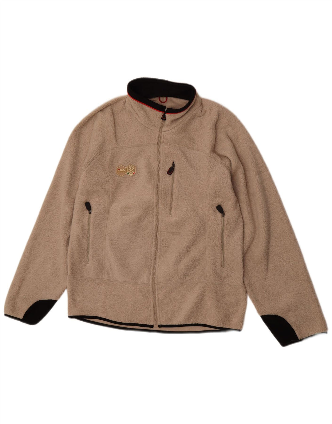 Fila Herre Fleecejakke UK 40 Stor Beige Colourblock Polyester