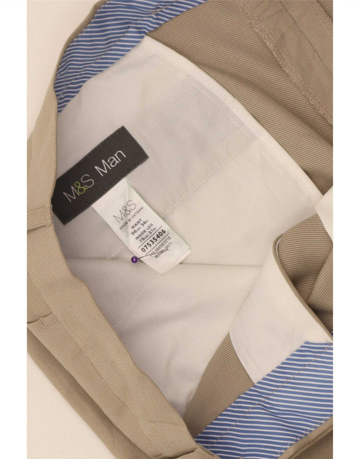 Marks & Spencer Straight Suit Bukser til mænd W34 L31 Beige