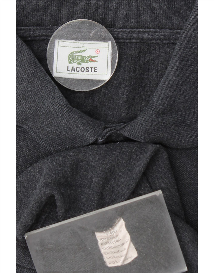 Lacoste Langærmet Poloskjorte til mænd Størrelse 4 Medium Grå Bomuld