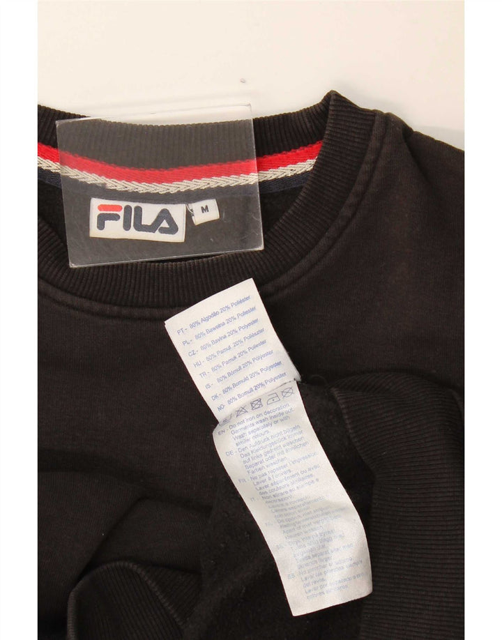 Fila Herre Grafisk Sweatshirt Jumper Medium Sort Bomuld