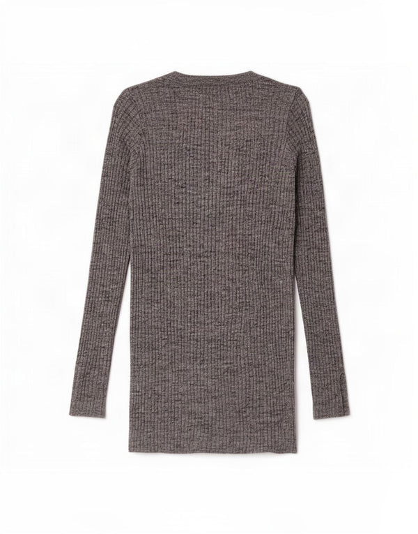 Zara Dame Langærmet Jumper Kjole UK 10 Lille Grå Akryl