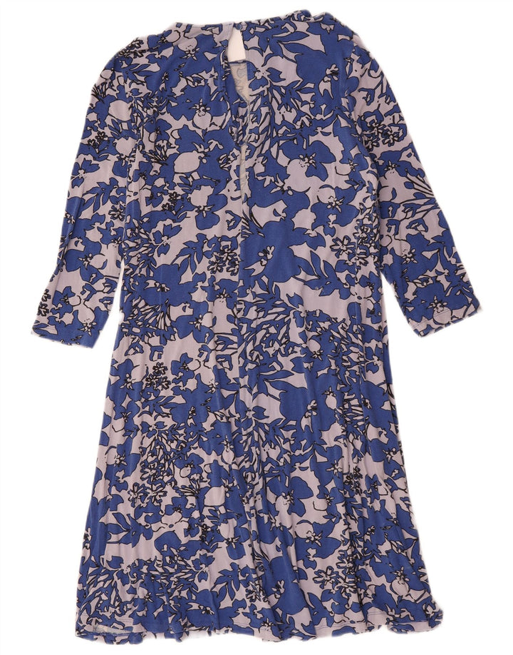 Marks & Spencer Dame 3/4-ærmet Shift Dress UK 12 Medium Blue Floral