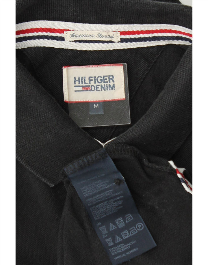 TOMMY HILFIGER Mens Polo Shirt Medium Black Cotton Vintage Tommy Hilfiger and Second-Hand Tommy Hilfiger from Messina Hembry 